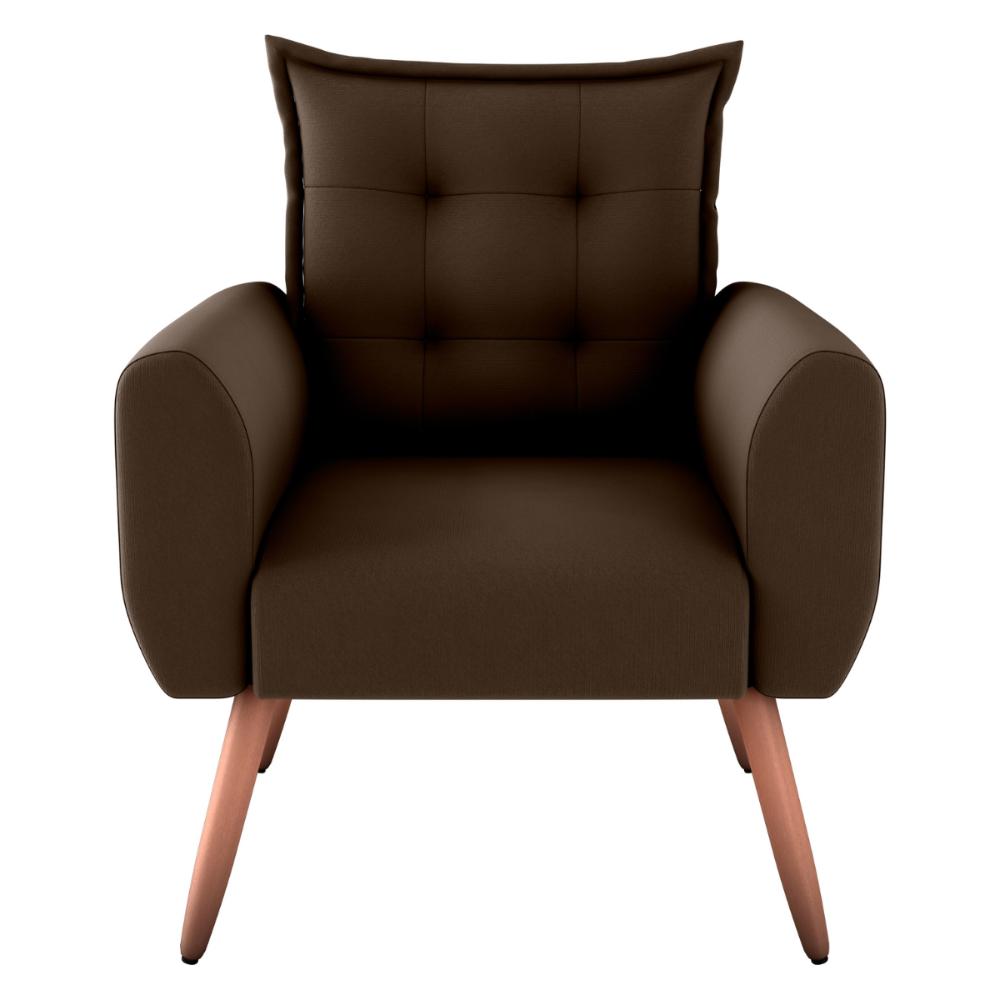 Poltrona Decorativa Vera Suede Marrom