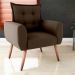 Poltrona Decorativa Vera Suede Marrom