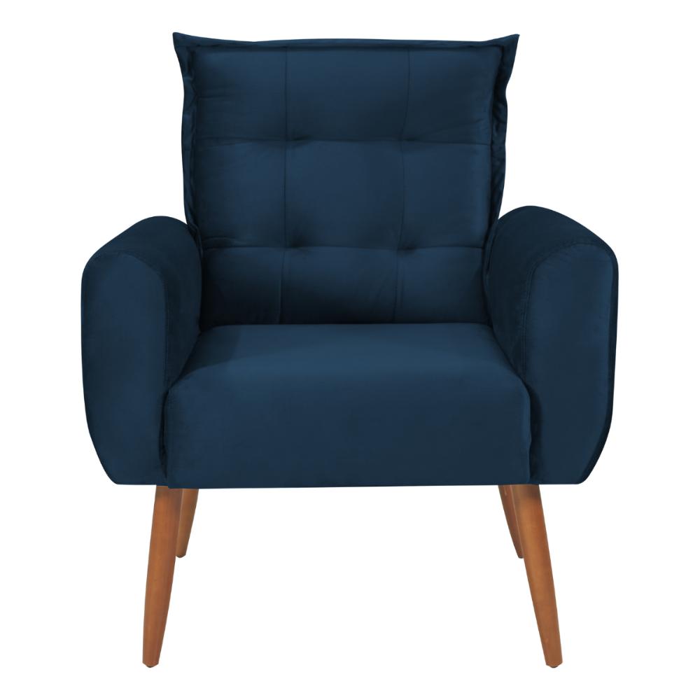 Poltrona Decorativa Vera Veludo Azul