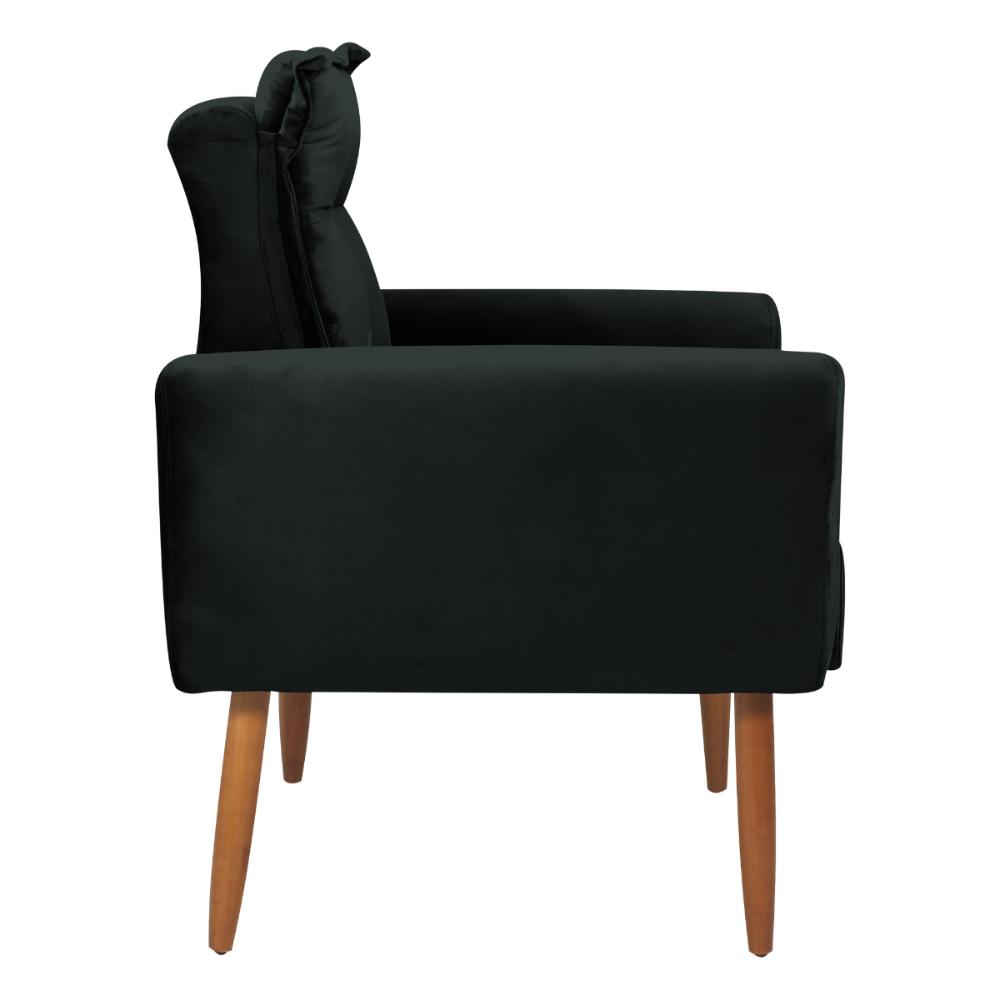 Poltrona Decorativa Vera Veludo Preto