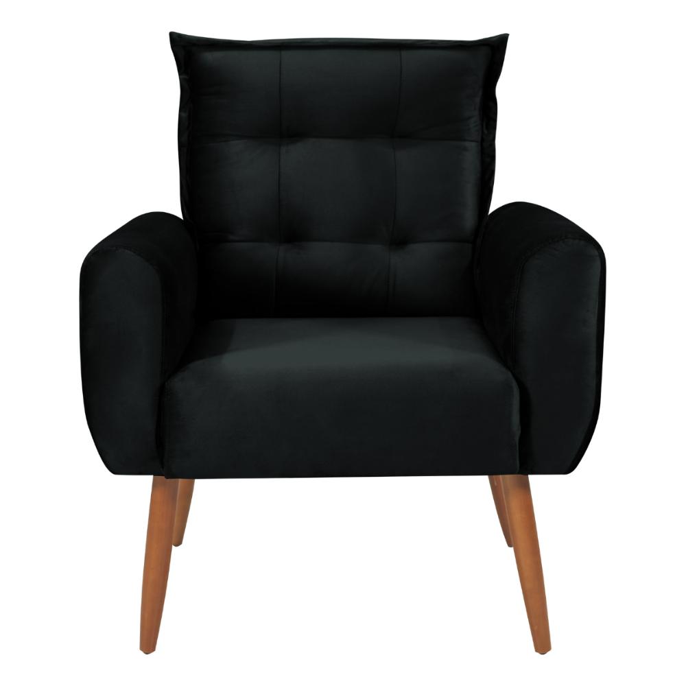 Poltrona Decorativa Vera Veludo Preto