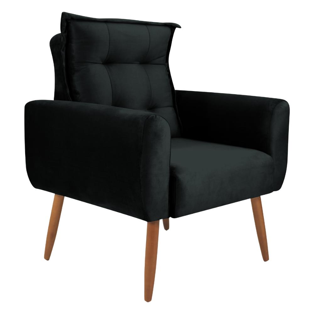 Poltrona Decorativa Vera Veludo Preto