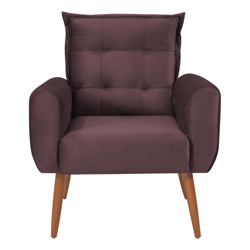 Poltrona Decorativa Vera Veludo Rosê