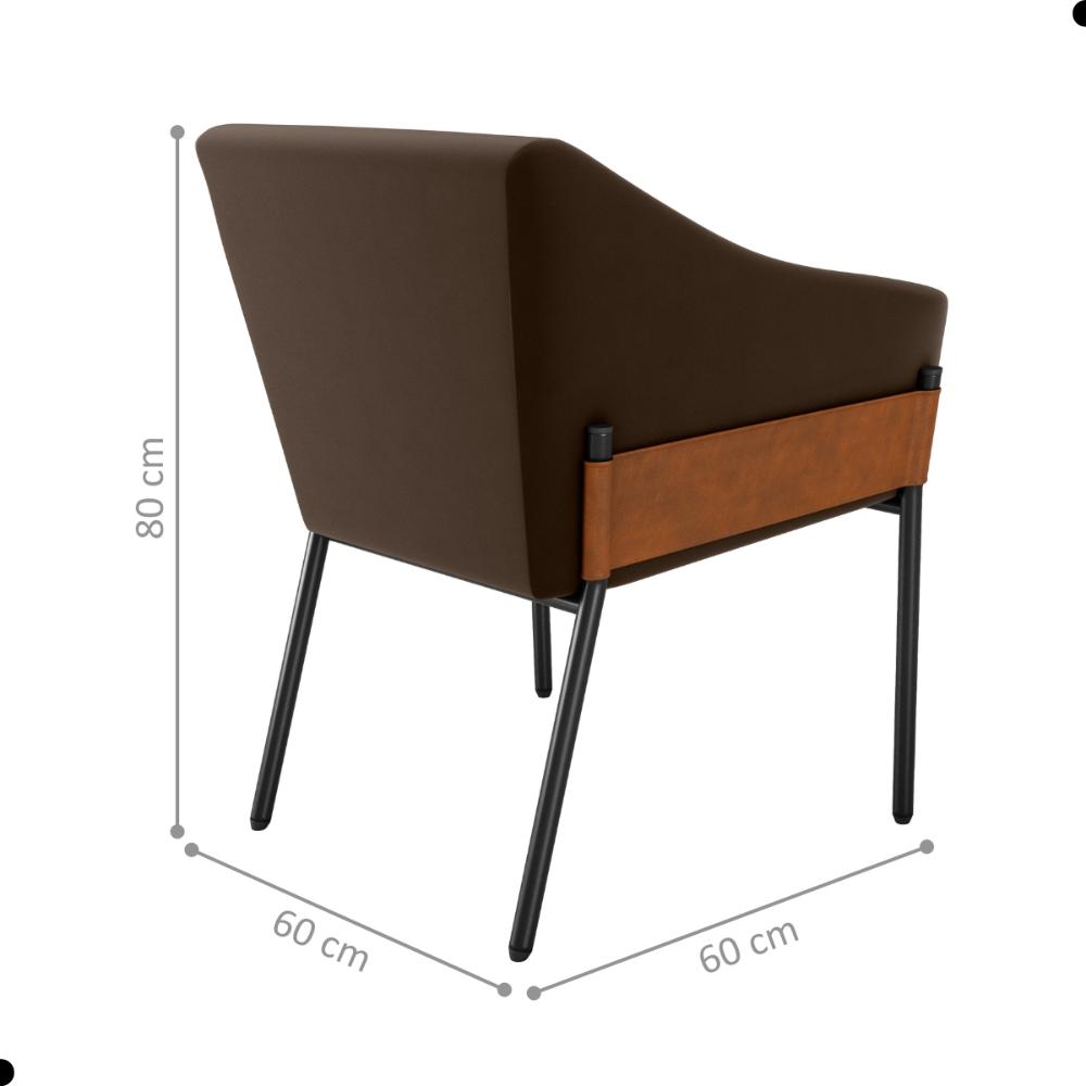 Poltrona Decorativa para Sala Goiás Veludo Marrom