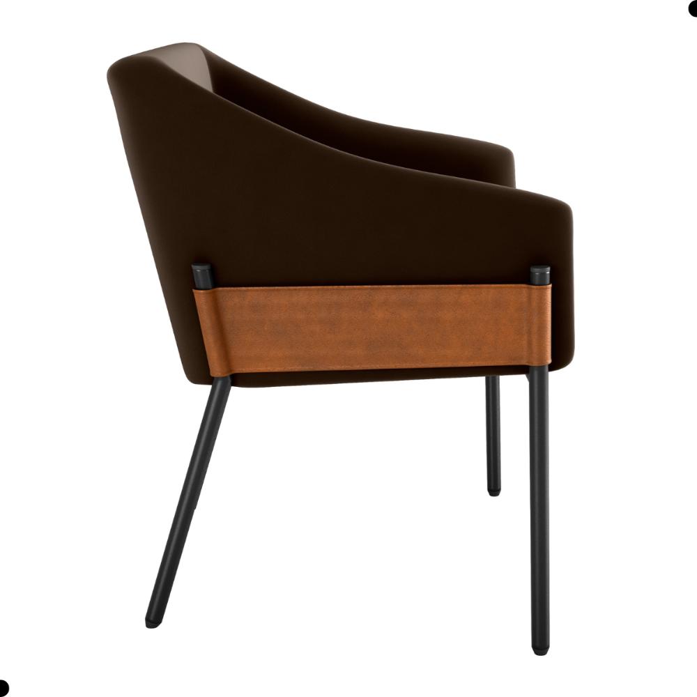 Poltrona Decorativa para Sala Goiás Veludo Marrom