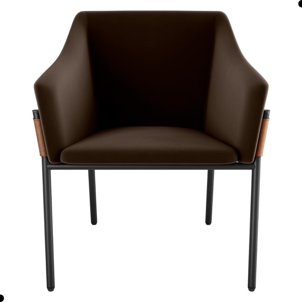 Poltrona Decorativa para Sala Goiás Veludo Marrom