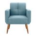 Poltrona Decorativa para Sala Lages Boucle Azul