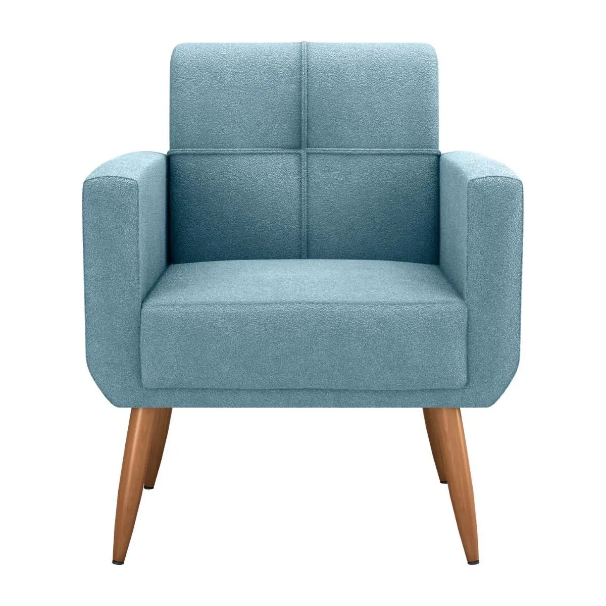 Poltrona Decorativa para Sala Lages Boucle Azul