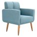 Poltrona Decorativa para Sala Lages Boucle Azul