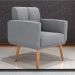 Poltrona Decorativa para Sala Lages Boucle Cinza