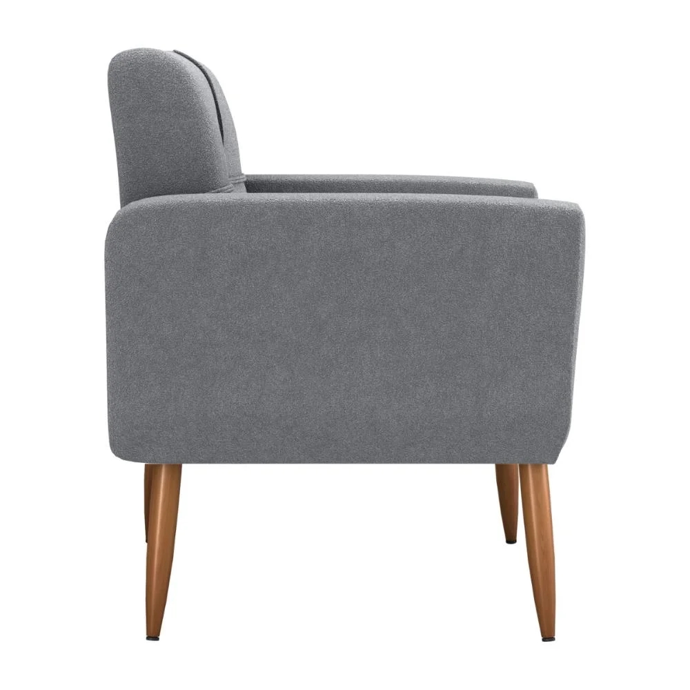 Poltrona Decorativa para Sala Lages Boucle Cinza