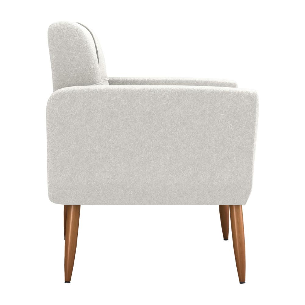 Poltrona Decorativa para Sala Lages Boucle Natural