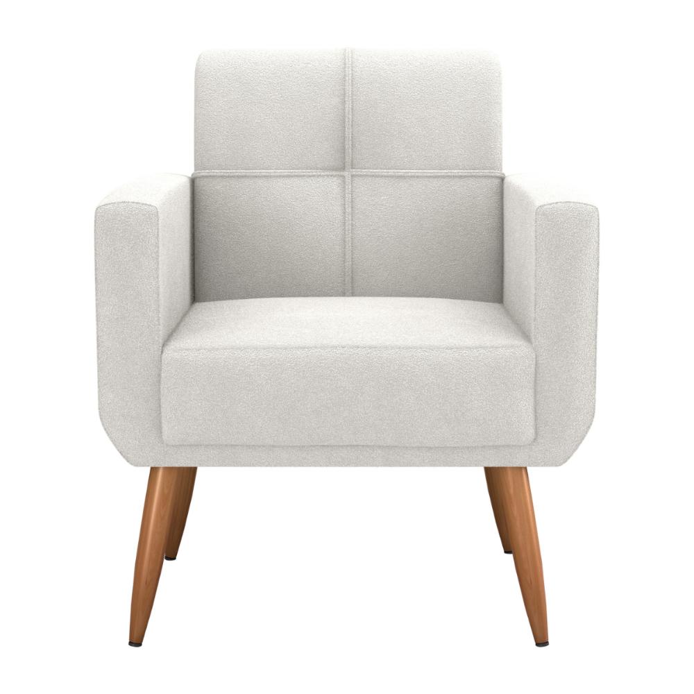 Poltrona Decorativa para Sala Lages Boucle Natural