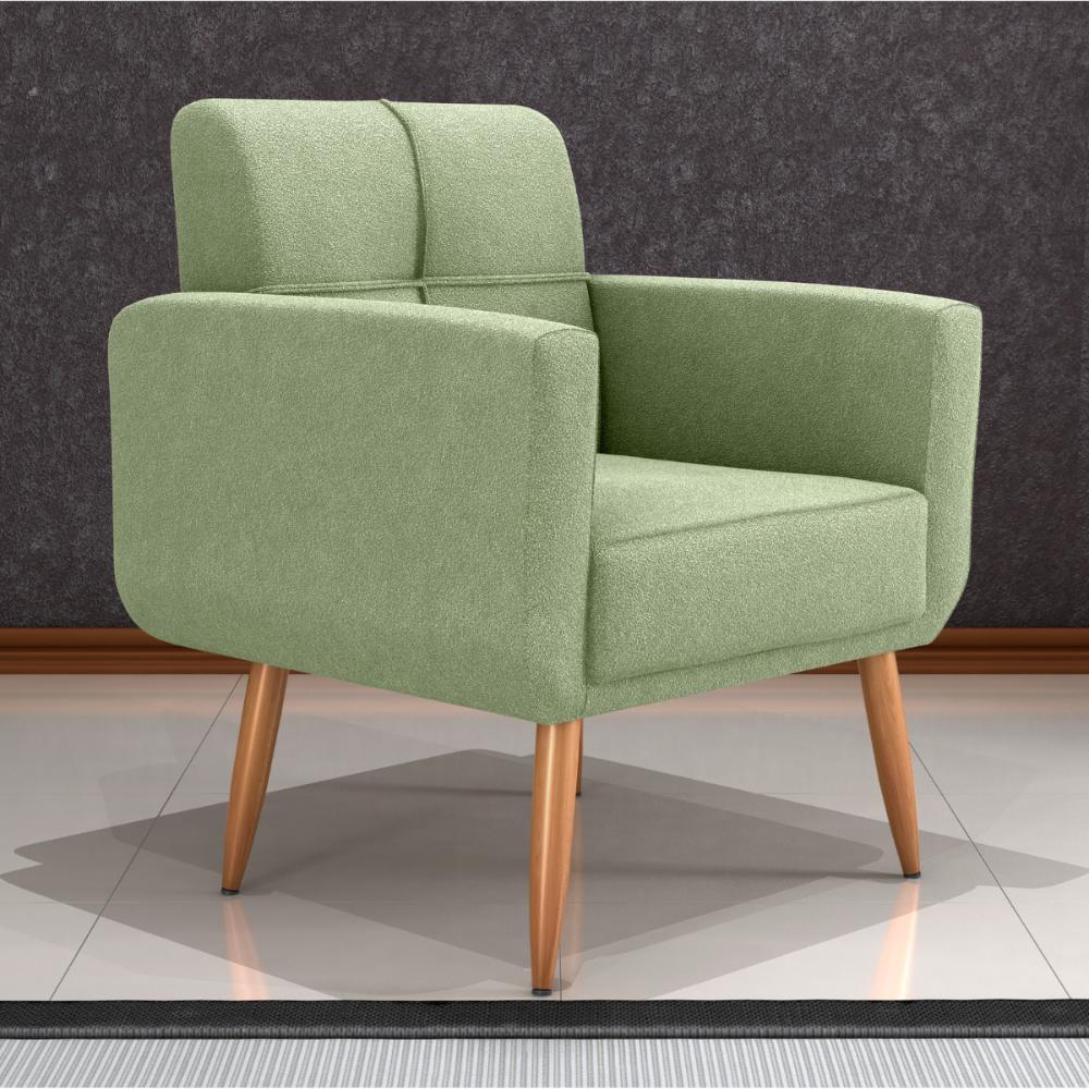 Poltrona Decorativa para Sala Lages Boucle Oliva