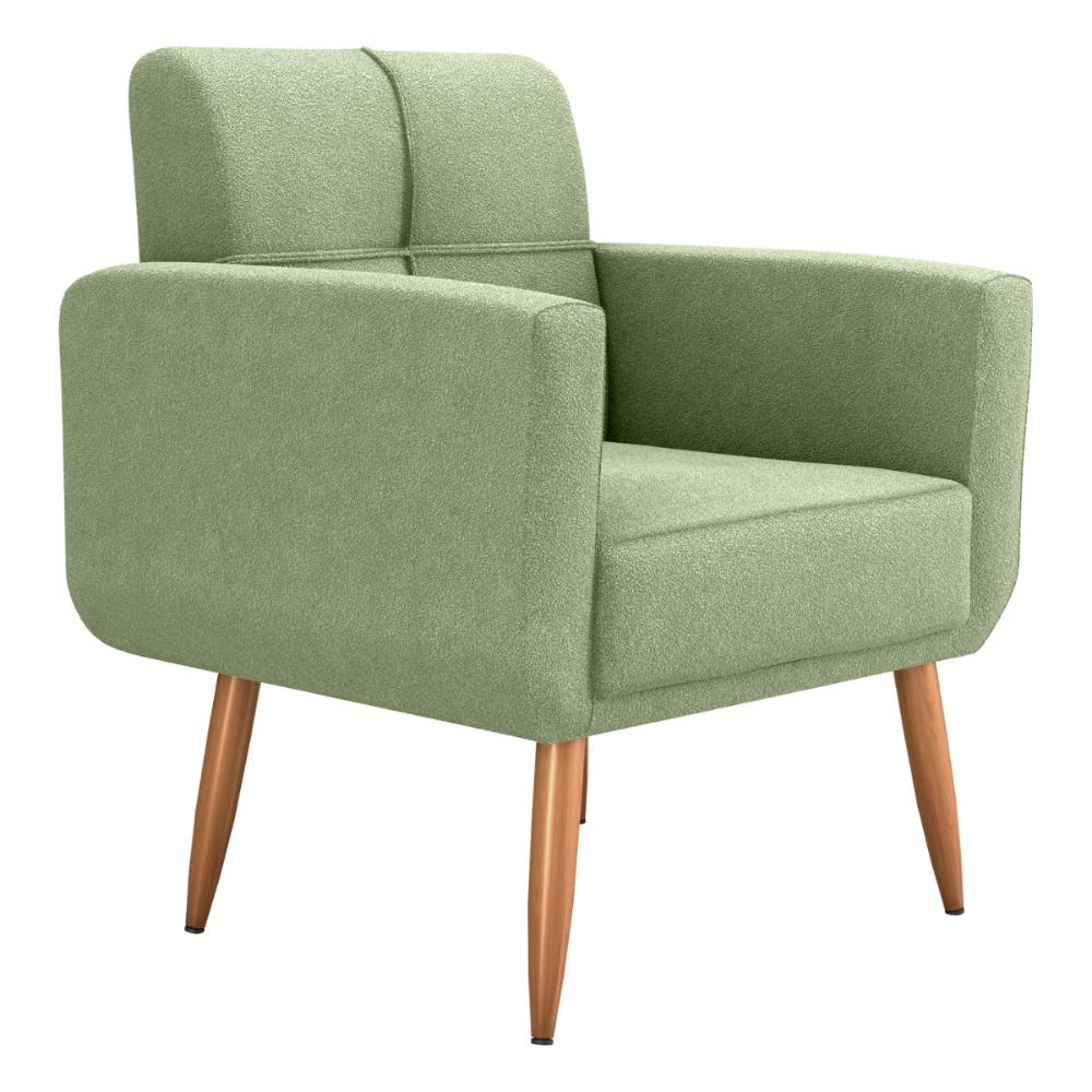 Poltrona Decorativa para Sala Lages Boucle Oliva