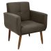 Poltrona Decorativa para Sala Lages Suede Cappuccino