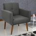 Poltrona Decorativa para Sala Lages Suede Cinza