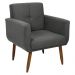Poltrona Decorativa para Sala Lages Suede Cinza