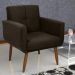 Poltrona Decorativa para Sala Lages Suede Marrom