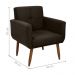 Poltrona Decorativa para Sala Lages Suede Marrom