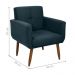 Poltrona Decorativa para Sala Lages Suede Petróleo