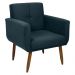 Poltrona Decorativa para Sala Lages Suede Petróleo