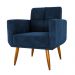 Poltrona Decorativa para Sala Lages Veludo Azul