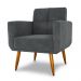 Poltrona Decorativa para Sala Lages Veludo Cinza