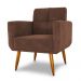 Poltrona Decorativa para Sala Lages Veludo Ferrugem