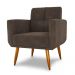 Poltrona Decorativa para Sala Lages Veludo Marrom