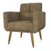 Poltrona Decorativa para Sala Lages Veludo Turkey Cappuccino