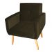 Poltrona Decorativa para Sala Lages Veludo Turkey Marrom