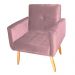 Poltrona Decorativa para Sala Lages Veludo Turkey Rosa