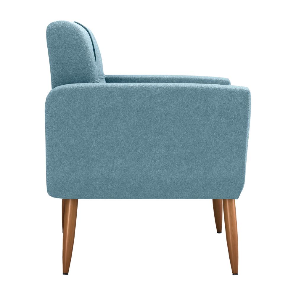 Poltrona Decorativa para Sala Lilian Boucle Azul