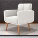 Poltrona Decorativa para Sala Lilian Boucle Bege