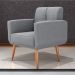Poltrona Decorativa para Sala Lilian Boucle Cinza