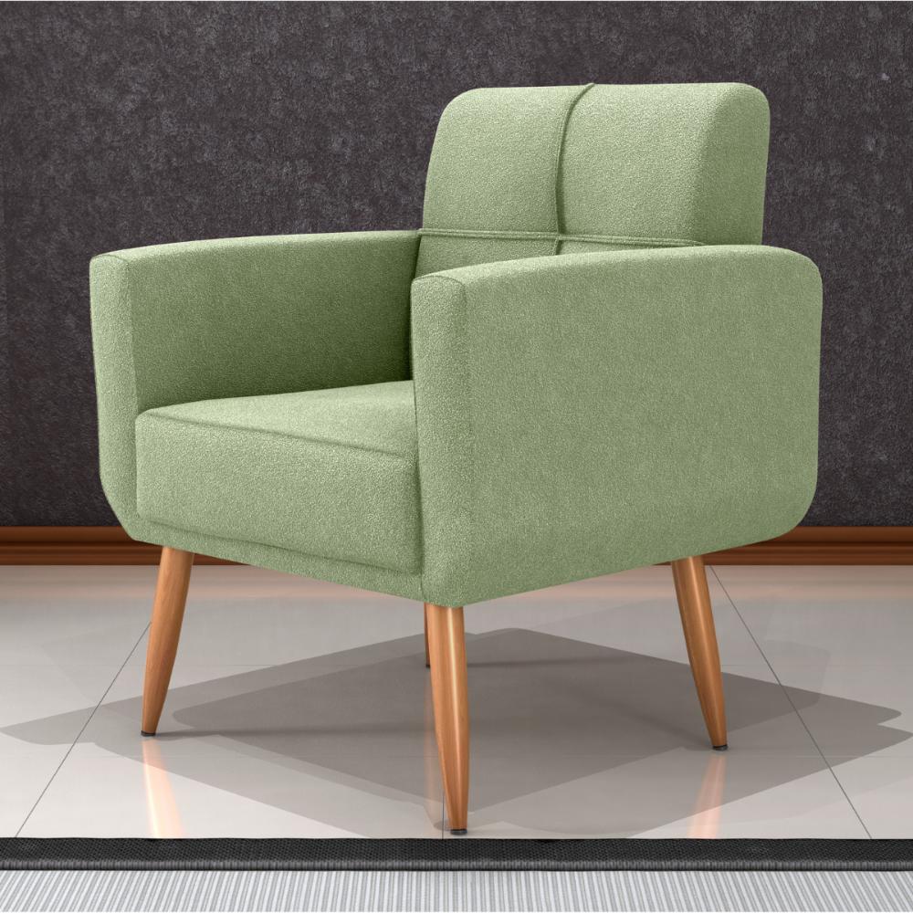 Poltrona Decorativa para Sala Lilian Boucle Oliva