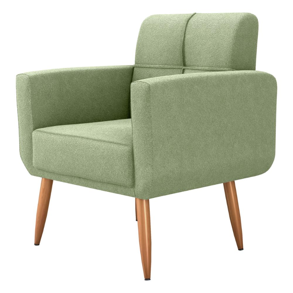 Poltrona Decorativa para Sala Lilian Boucle Oliva