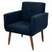 Poltrona Decorativa para Sala Lilian Suede Azul