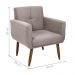 Poltrona Decorativa para Sala Lilian Suede Bege