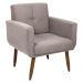 Poltrona Decorativa para Sala Lilian Suede Bege