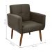 Poltrona Decorativa para Sala Lilian Suede Cappuccino