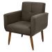 Poltrona Decorativa para Sala Lilian Suede Cappuccino