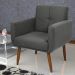 Poltrona Decorativa para Sala Lilian Suede Cinza