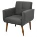 Poltrona Decorativa para Sala Lilian Suede Cinza