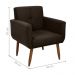 Poltrona Decorativa para Sala Lilian Suede Marrom