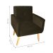Poltrona Decorativa para Sala Lilian Veludo Turkey Marrom