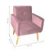 Poltrona Decorativa para Sala Lilian Veludo Turkey Rosa
