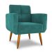 Poltrona Decorativa para Sala Lilian Veludo Verde Menta
