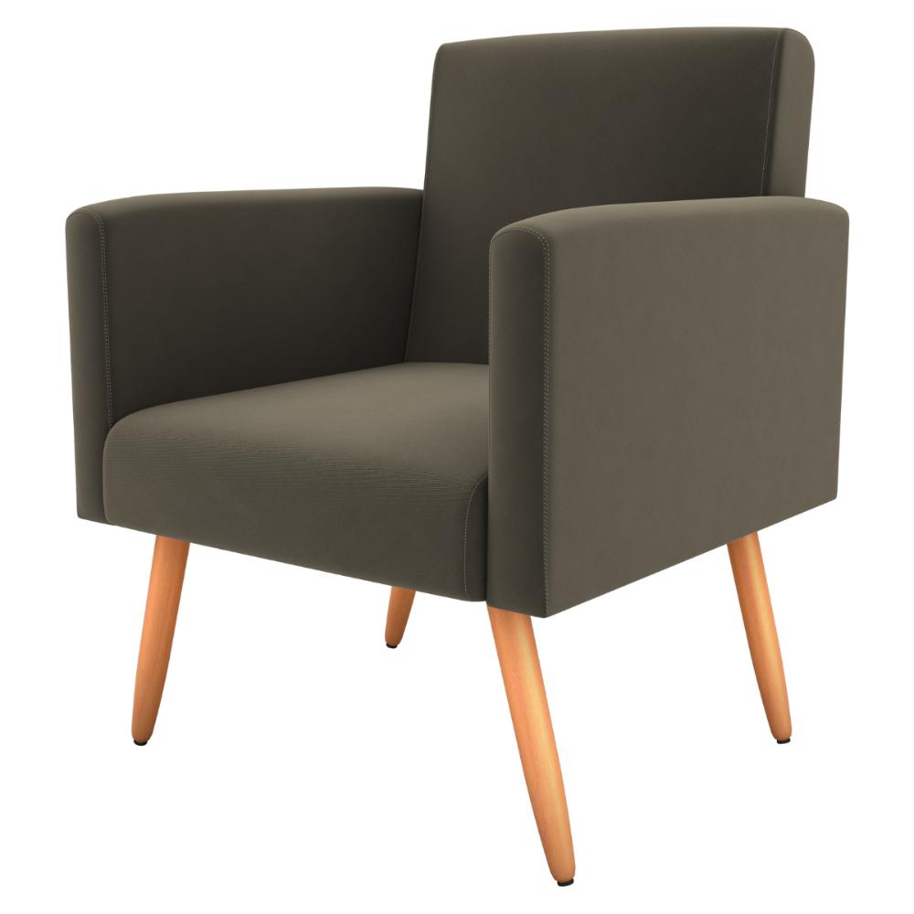 Poltrona Decorativa para Sala Luan Suede Cappuccino